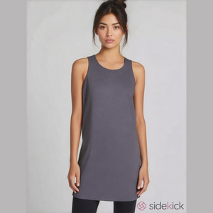 Victorias Secret Tank Dress Womens Size Small Gray Knit Peep Open Back Mini Logo